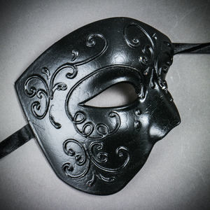 Phantom of Opera Venetian Design Masquerade Party Mask - Black